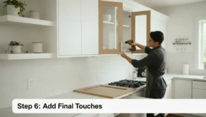 Step 6: Add Final Touches - how to reface kitchen cabinets
